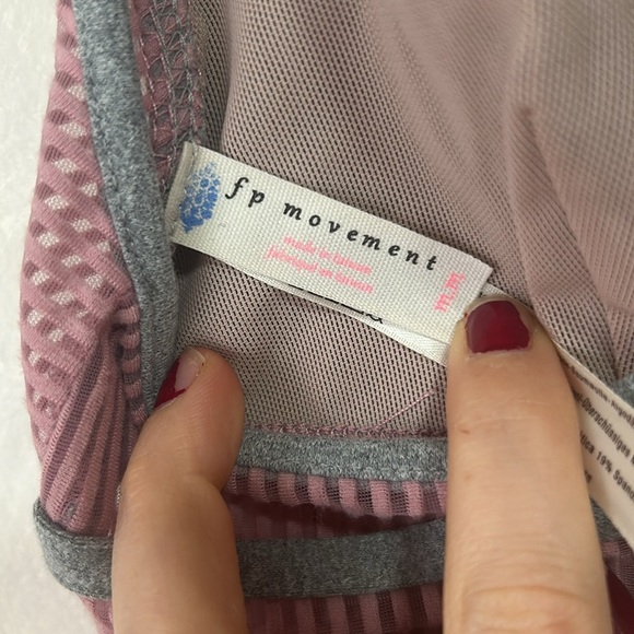 Free people movement Celeste Bra grey pink racerback sports bra unpadded Medium - Picture 7 of 8